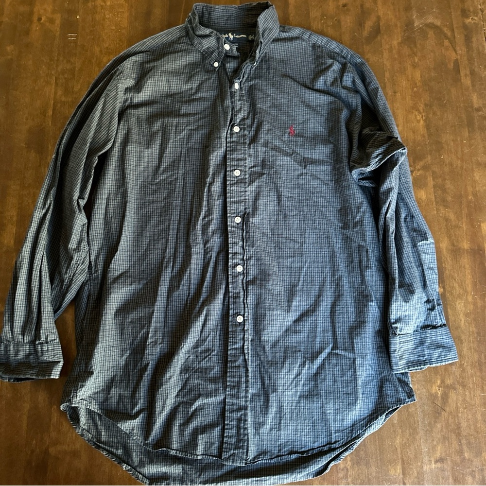 Vtg Ralph Lauren Yarmouth 100% Cotton Button Down 16 32/33 Preppy Academia